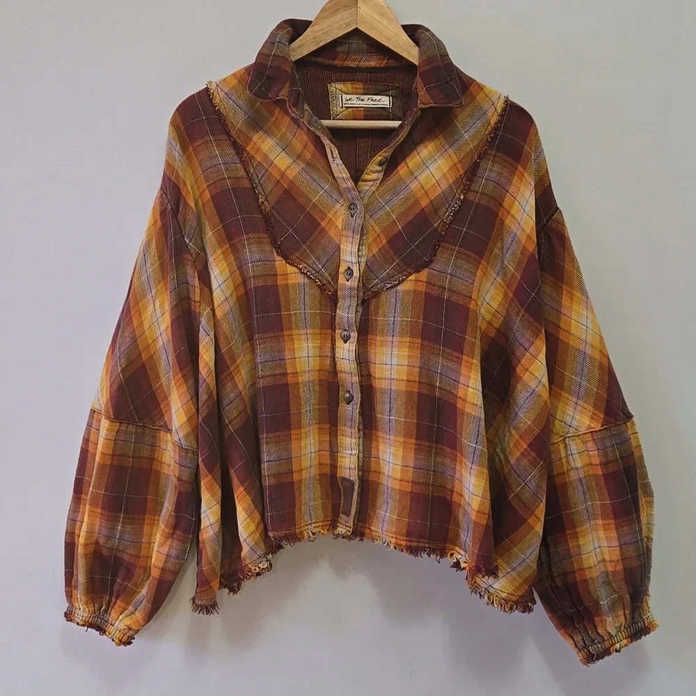 Free People We The‎ Free Kyoto Oversized Double Cloth Swing Flannel XS